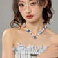 TOO MANY HEARTS PEARL CHOKER - Disco Eros Finos -Handmade jewelry pearls crystal gems rings and chains