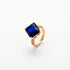 Carly Asymmetric Gemstone Ring - Disco Eros Finos aka DEF Jewelry- luxury cubic zirconia ring (sapphire)