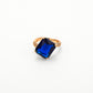 Carly Asymmetric Gemstone Ring - Disco Eros Finos aka DEF Jewelry- luxury cubic zirconia ring (sapphire)