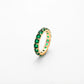 DELILAH ETERNITY RING - Disco Eros Finos -Handmade jewelry pearls crystal gems rings and chains (green)