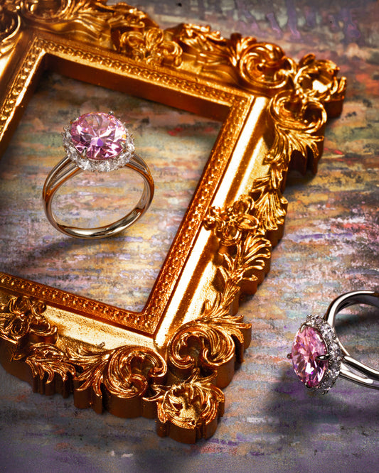 Sparkling Water Lillies Ring - Disco Eros Finos aka DEF Jewelry - Eternity crystal ring Fashion accessary (pink)