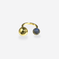 DOUBLE DISCO OPEN RING - Disco Eros Finos -Handmade jewelry pearls crystal gems rings and chains (blue)