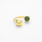 DOUBLE DISCO OPEN RING - Disco Eros Finos -Handmade jewelry pearls crystal gems rings and chains (green)