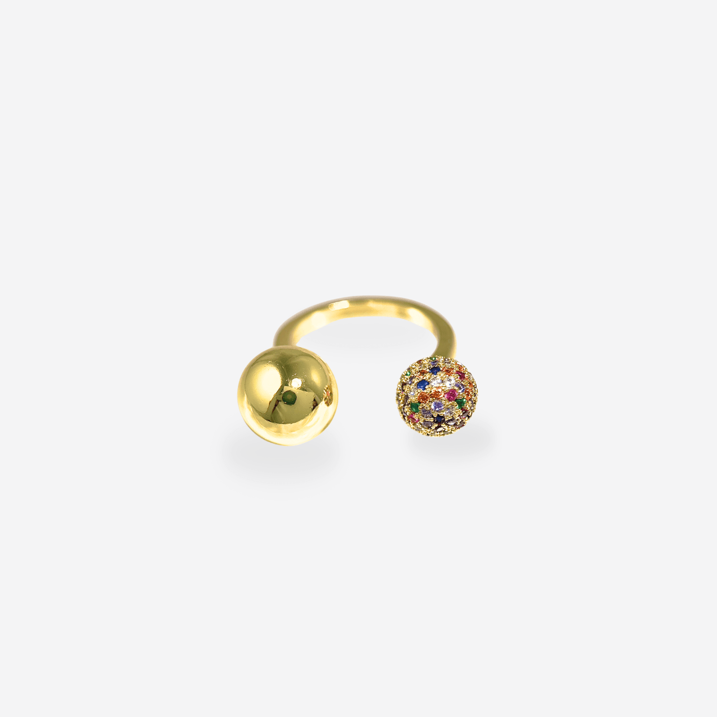 DOUBLE DISCO OPEN RING - Disco Eros Finos -Handmade jewelry pearls crystal gems rings and chains (multicolor)