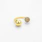 DOUBLE DISCO OPEN RING - Disco Eros Finos -Handmade jewelry pearls crystal gems rings and chains (white)