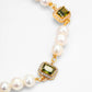 GEMS AND PEARLS SIGNATURE BRADED BRACELET - Disco Eros Finos -Handmade jewelry pearls crystal gems rings and chains (matcha)