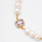 GEMS AND PEARLS SIGNATURE BRADED BRACELET - Disco Eros Finos -Handmade jewelry pearls crystal gems rings and chains (purple)