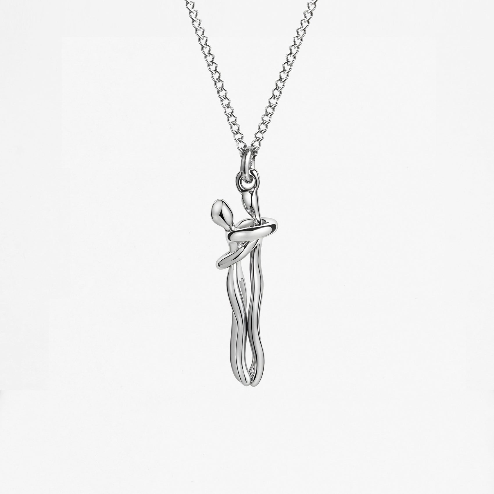 Hugging Little Figures Pendant Necklace