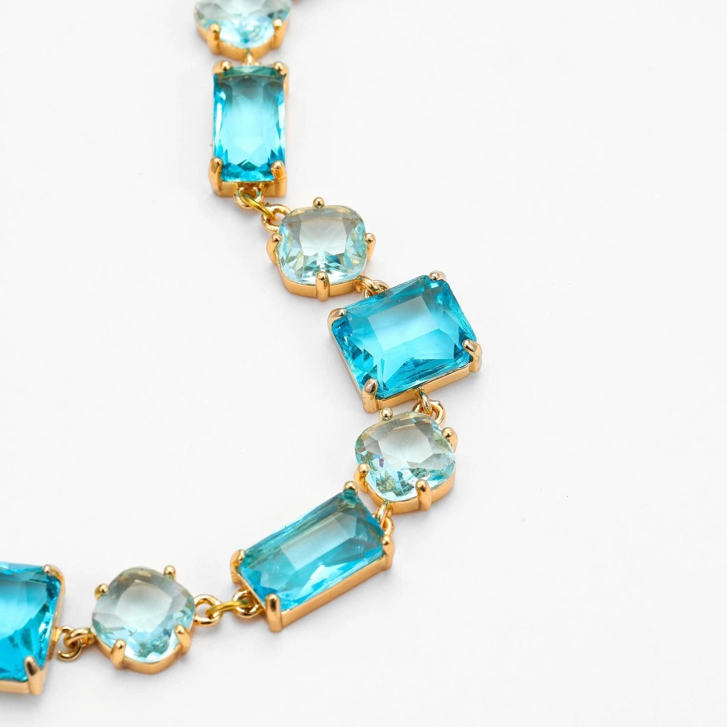JAMMING JAMMING CRYSTAL CHOCKER NECKLACE - Disco Eros Finos -Handmade jewelry pearls crystal gems rings and chains (blue)