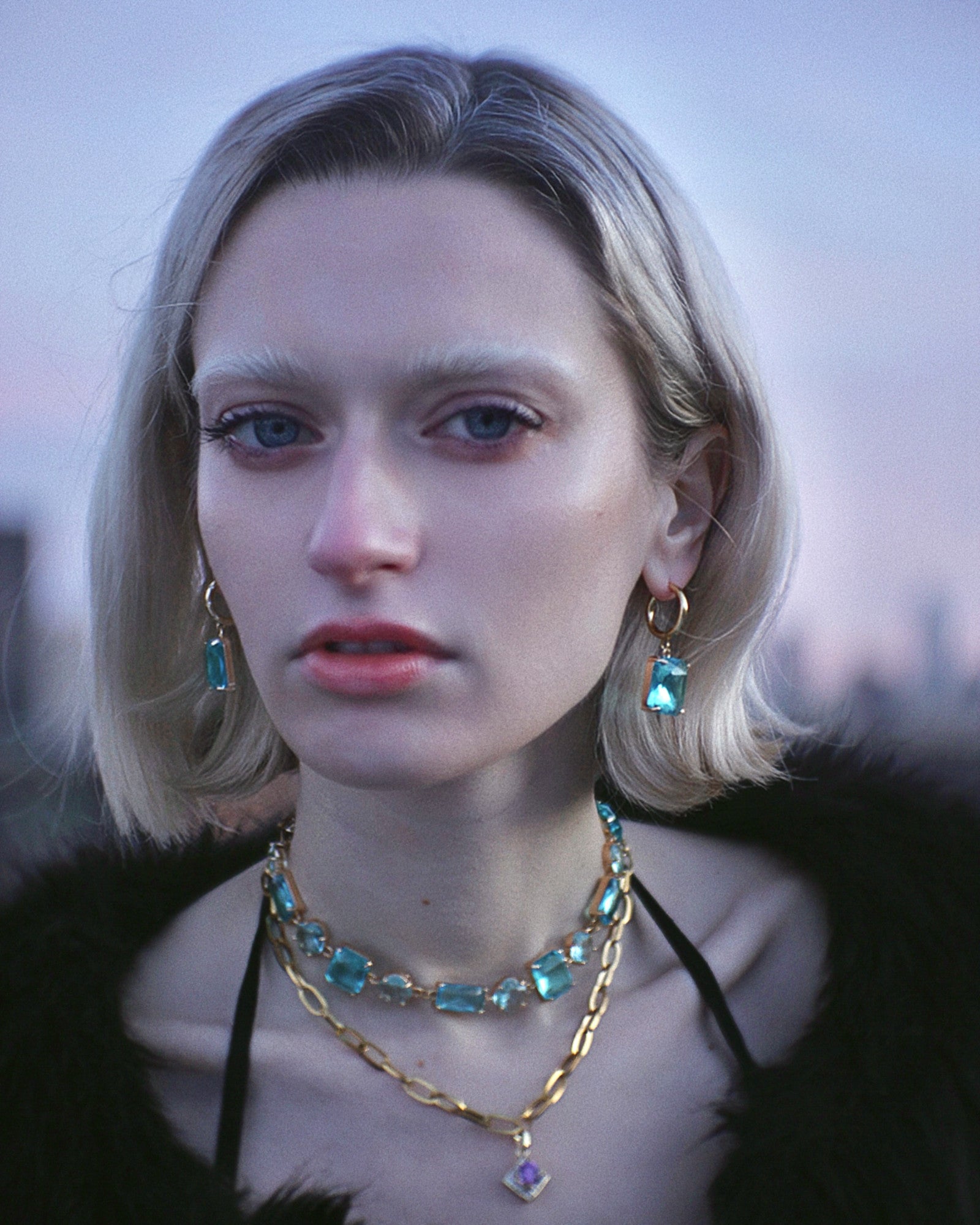 JAMMING JAMMING CRYSTAL CHOCKER NECKLACE - Disco Eros Finos - Handmade fashion jewelry gems and chains (blue)