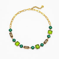 JAMMING JAMMING CRYSTAL CHOCKER NECKLACE - Disco Eros Finos -Handmade jewelry pearls crystal gems rings and chains (matcha)