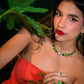 JAMMING JAMMING CRYSTAL CHOCKER NECKLACE - Disco Eros Finos - Handmade fashion jewelry gems and chains (matcha)