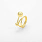 TWO LONELY PLANETS OPEN RING - Disco Eros Finos -Handmade jewelry pearls crystal gems rings and chains