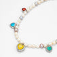 OVER THE RAINBOW PEARL CHARM NECKLACE - Disco Eros Finos -Handmade jewelry pearls crystal gems rings and chains