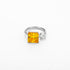 Prism Arc Open Ring by Disco Eros Finos - yellow gemstone & white gold