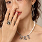 REVERSED DOME RING - Disco Eros Finos -Handmade jewelry pearls crystal gems rings and chains