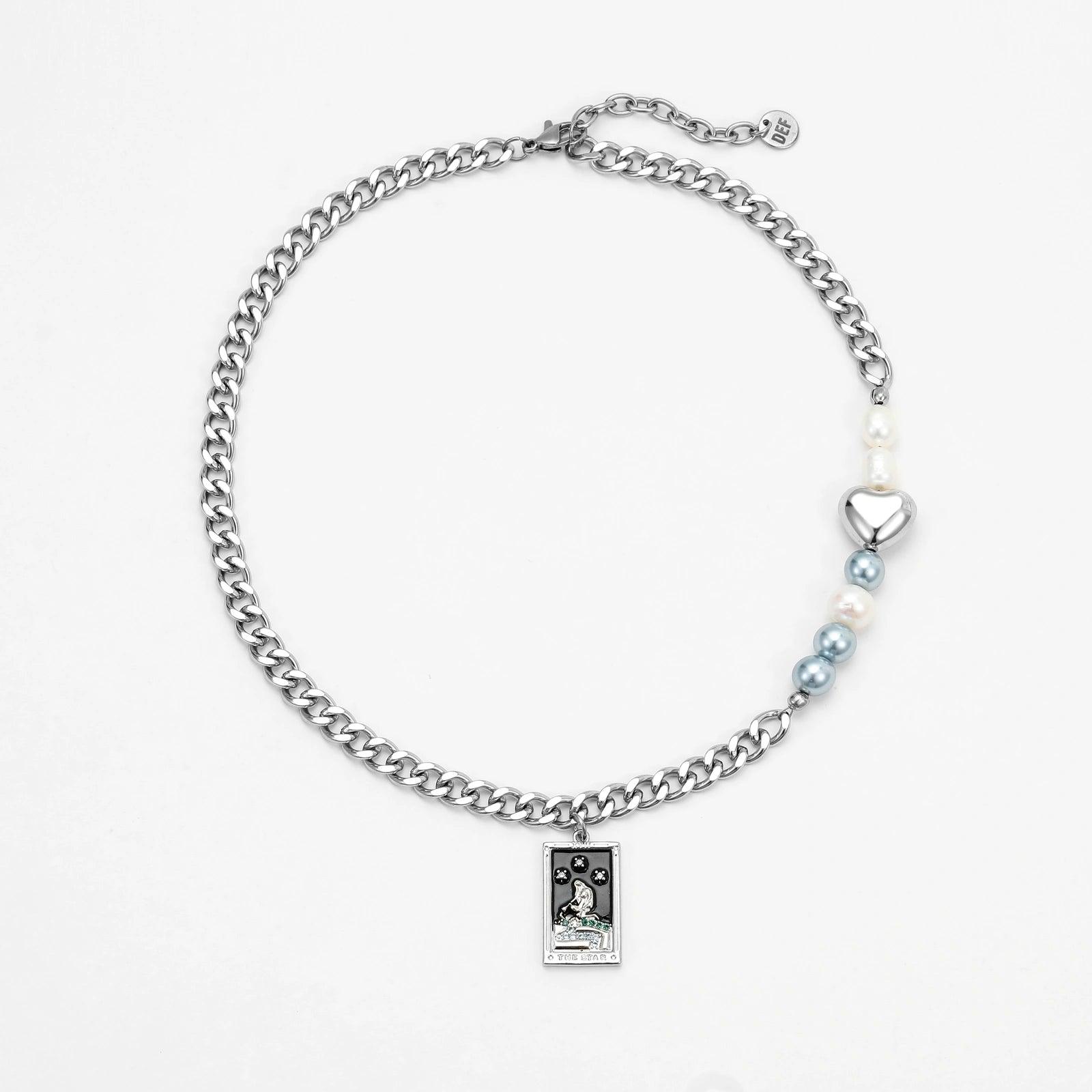 SHOOT FOR THE MOON, LAND AMONG THE STARS NECKLACE - Disco Eros Finos -Handmade jewelry pearls crystal gems rings and chains (Star)