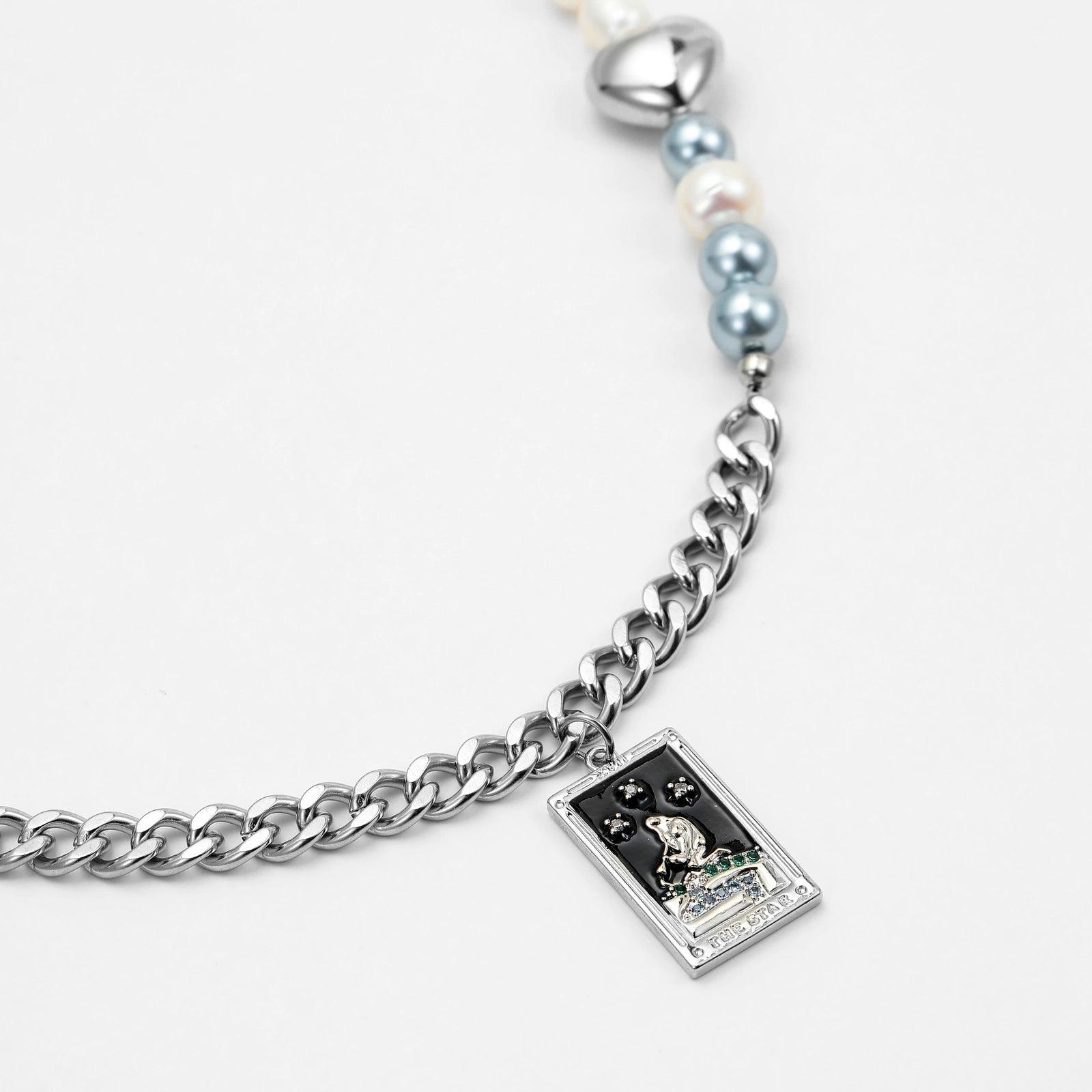 SHOOT FOR THE MOON, LAND AMONG THE STARS NECKLACE - Disco Eros Finos -Handmade jewelry pearls crystal gems rings and chains (Star)