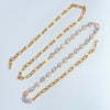 Sparkling Water Lillies Multi Gems All-Ways Body Chain - Disco Eros Finos aka DEF Jewelry - Eternity necklace Fashion accessary (blue)