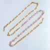 Adjustable Gold Crystal Body Chain – Multi-Way Layering Jewelry by Disco Eros Finos aka DEF Jewelry (purple)