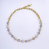 Sparkling Water Lillies multi gems choker Necklace - Disco Eros Finos aka DEF Jewelry - Eternity necklace Fashion accessary (purple)