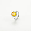 Sparkling Water Lillies Ring - Disco Eros Finos aka DEF Jewelry - Eternity crystal ring Fashion accessary (yellow)
