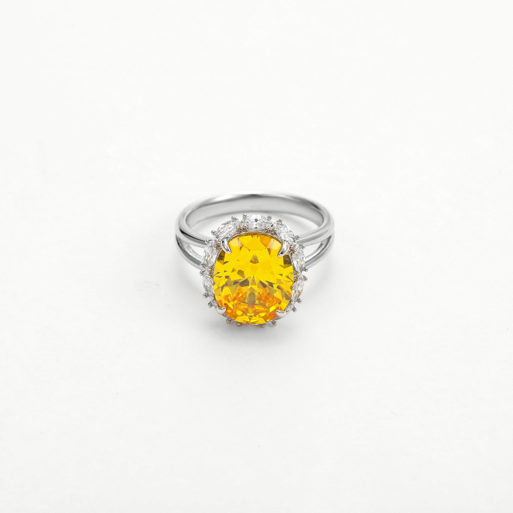 Sparkling Water Lillies Ring - Disco Eros Finos aka DEF Jewelry - Eternity crystal ring Fashion accessary (yellow)