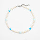 SUMMERTIME BLUES PEARL CHOKER - Disco Eros Finos -Handmade jewelry pearls crystal gems rings and chains