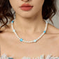 SUMMERTIME BLUES PEARL CHOKER - Disco Eros Finos -Handmade jewelry pearls crystal gems rings and chains