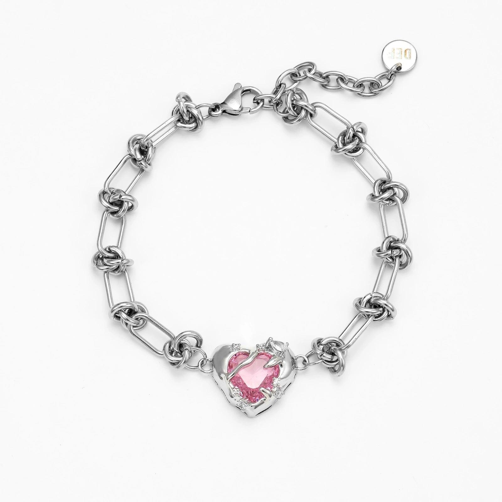 TRAPPED LOVE - THE THORNS BRACELET - Disco Eros Finos -Handmade jewelry pearls crystal gems rings and chains (pink)