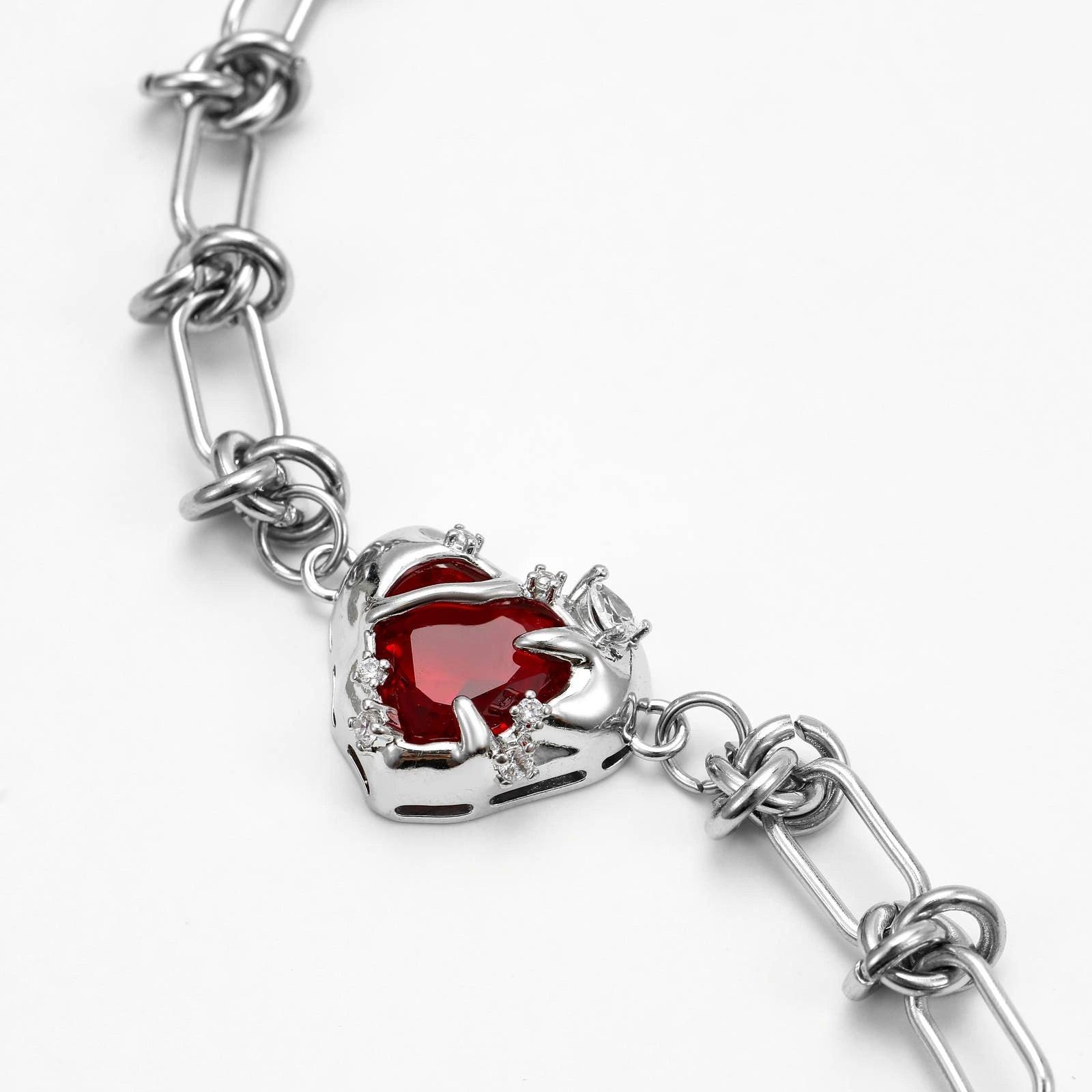 TRAPPED LOVE - THE THORNS BRACELET - Disco Eros Finos -Handmade jewelry pearls crystal gems rings and chains (red)