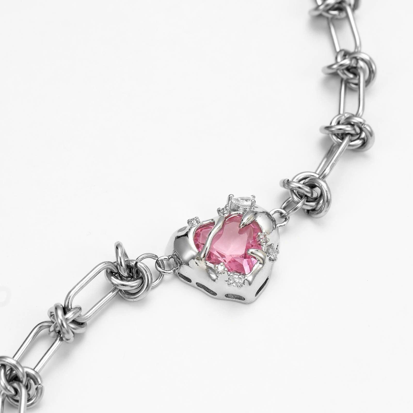 TRAPPED LOVE - THE THORNS BRACELET - Disco Eros Finos -Handmade jewelry pearls crystal gems rings and chains (pink)