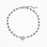 TRAPPED LOVE - THE THORNS CHOKER - Disco Eros Finos -Handmade jewelry pearls crystal gems rings and chains (pink)