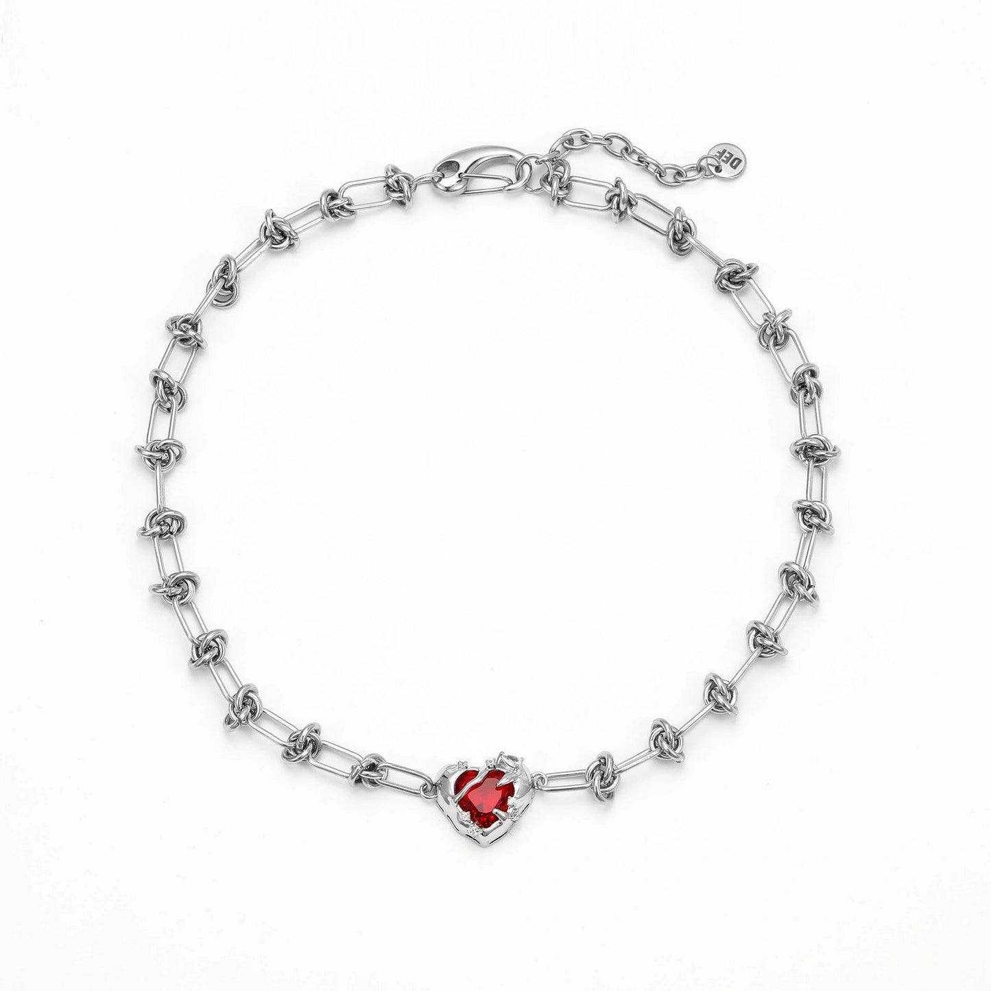 TRAPPED LOVE - THE THORNS CHOKER - Disco Eros Finos -Handmade jewelry pearls crystal gems rings and chains (red)
