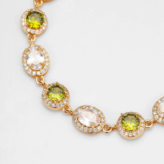 SPARKLING WATER LILLIES MULTI GEMS - Disco Eros Finos -Handmade jewelry pearls crystal gems rings and chains (Green)