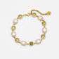 SPARKLING WATER LILLIES MULTI GEMS BRACELET - Disco Eros Finos -Handmade jewelry pearls crystal gems rings and chains (Green)