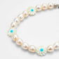 WILDFLOWERS ESSENTIAL PEARL BRACELET - Disco Eros Finos -Handmade jewelry pearls crystal gems rings and chains (blue)